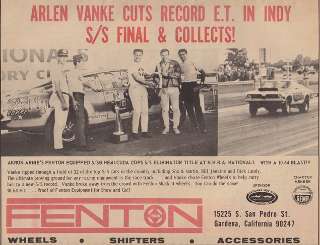 Vintage drag race and speed ads